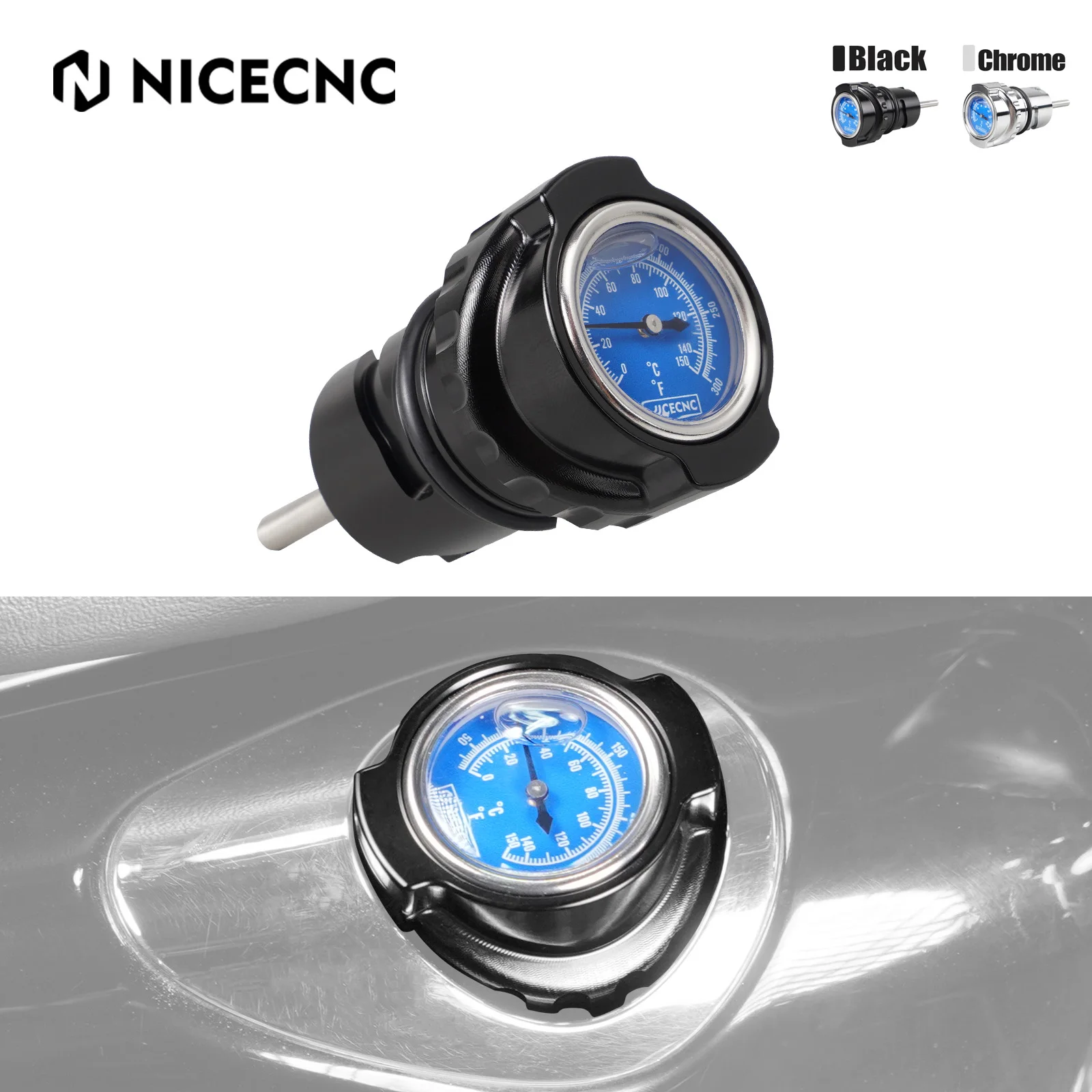 

For Harley Sportster 883 XL883 2004-2008 Oil Dipstick w/ Thermometer Sportster 1200 Nightster XL1200N Iron 883 XL883N Forty-Eigh