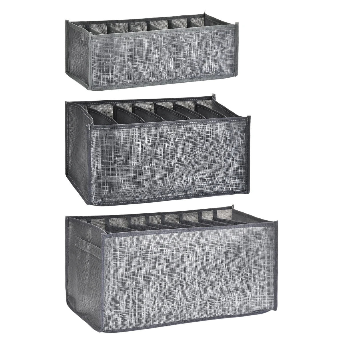 1Pc Grey 9 Grid Storage Box Non Woven Durable Washable Space Saving Layered Arrangement Pants Clothes Underwear Wardrobe Storage