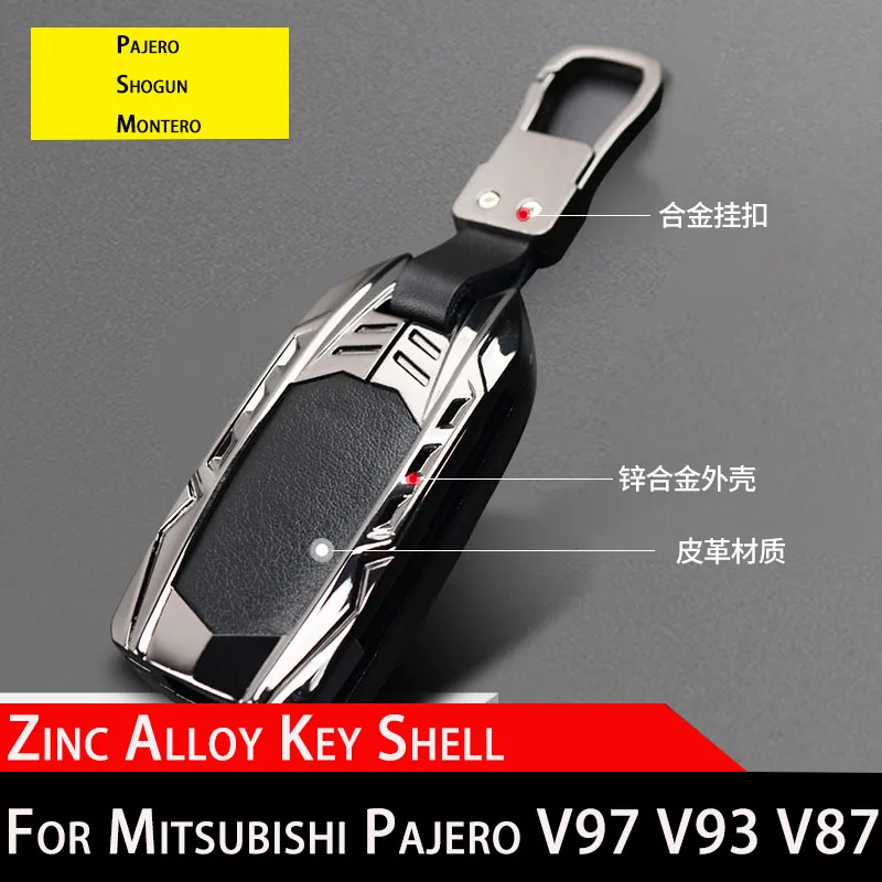 Key Case For Mitsubishi Pajero Key Shell Galvanized Alloy Key Cover Shogun Montero Interior Modification Accessories V97 V93 V87