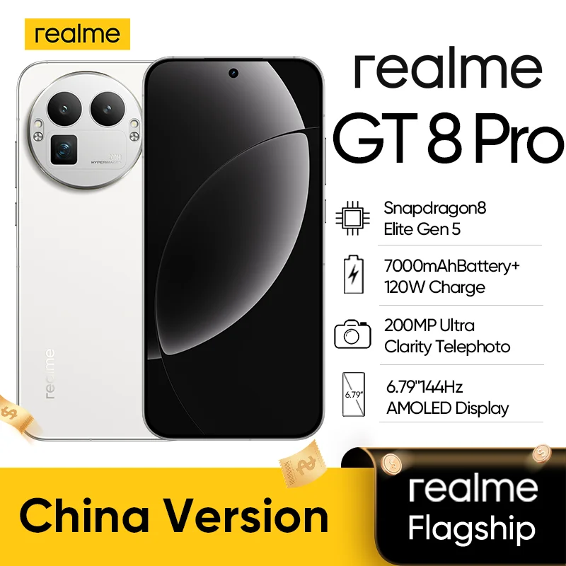 China Version Realme GT 8 Pro Mobile Phone Snapdragon 8 Elite Gen 5 OTA 6.79