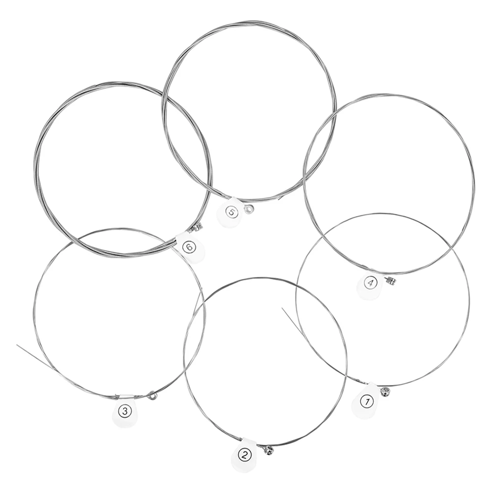 

6 Pcs Alloy Strings Diy String for Electric Guitar 1-6 Silver Set Parts Metal Electric Guitar Strings Accessories Replacement
