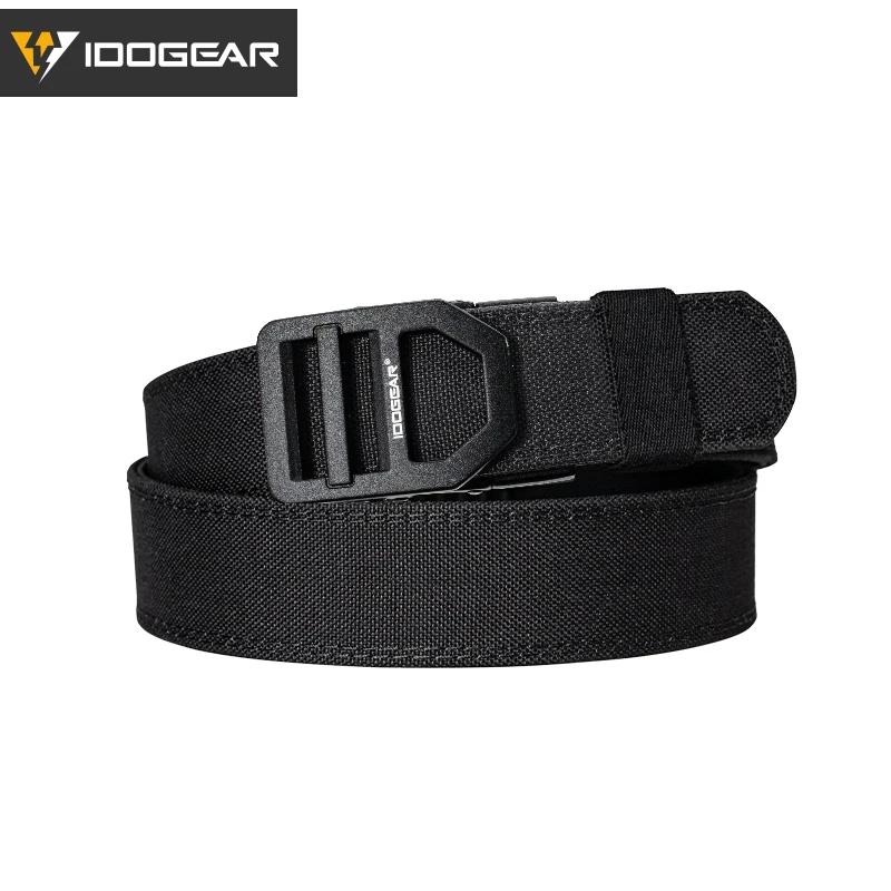 

IDOGEAR Tactical 1.5" Belt Metal Buckle Adjustable IPSC USPSA IDPA Belt Rigid Heavy Duty Sturdy Ratchet Nylon Belt 3434