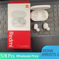 Xiaomi Redmi Airdots 2  5/8Pcs TWS Bluetooth Earphone Stereo bass 5.0 headphones With Mic Handsfree Earbuds