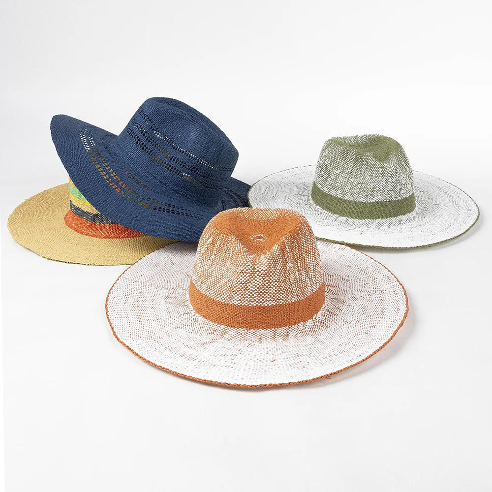 

Весенне-летняя новая модная повседневная простая тканая шляпа с большим карнизом, папири, джазовая шляпа, уличная пляжная шляпа для путешествий, солнцезащитная соломенная шляпа, прилив