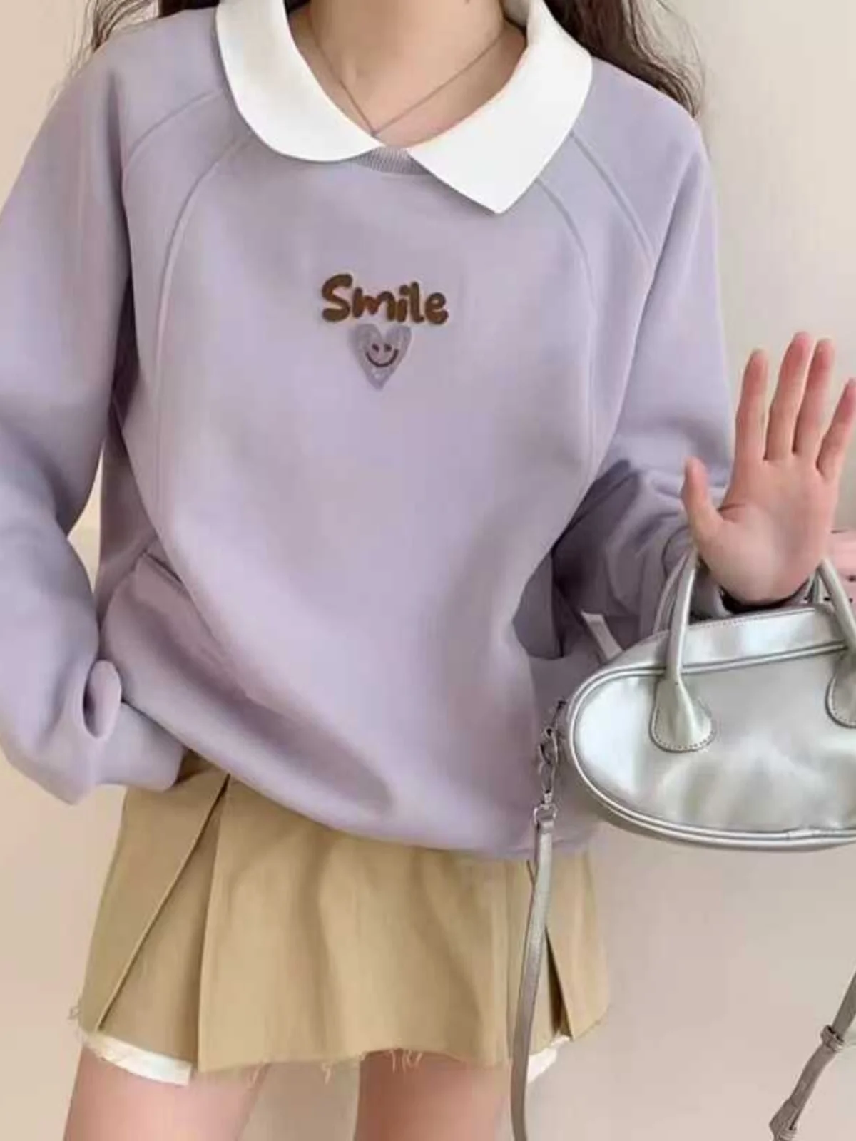 

Design Sensible Women's Long Sleeve Sweatshirt Korean Style Fashionable Versatile Shirt Top Spring Autumn New Arrival