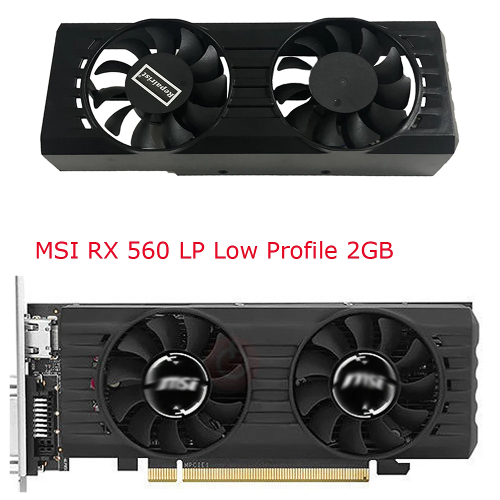 GPU soğutucu, grafik kartı fanlar, MSI RX460 RX550 RX560 2GB 4GT LP OC için HA5510H12SF-Z, MSI RX 550 560 AERO ITX için HA9010H12F-Z