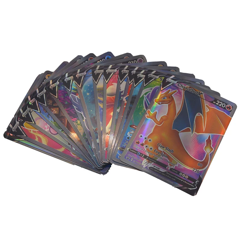 Pokemon Karten Englisch Box glänzend 100 stücke v Karte Display Pokémon Kartenspiel Astro Billa ntes Battle Carte Trading Spielzeug Geschenk