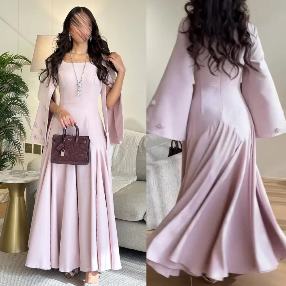 Customized Jiayigong  s Beading Draped Valentine's Day A-line Square Collar Bespoke Occasion Gown Long Dresses