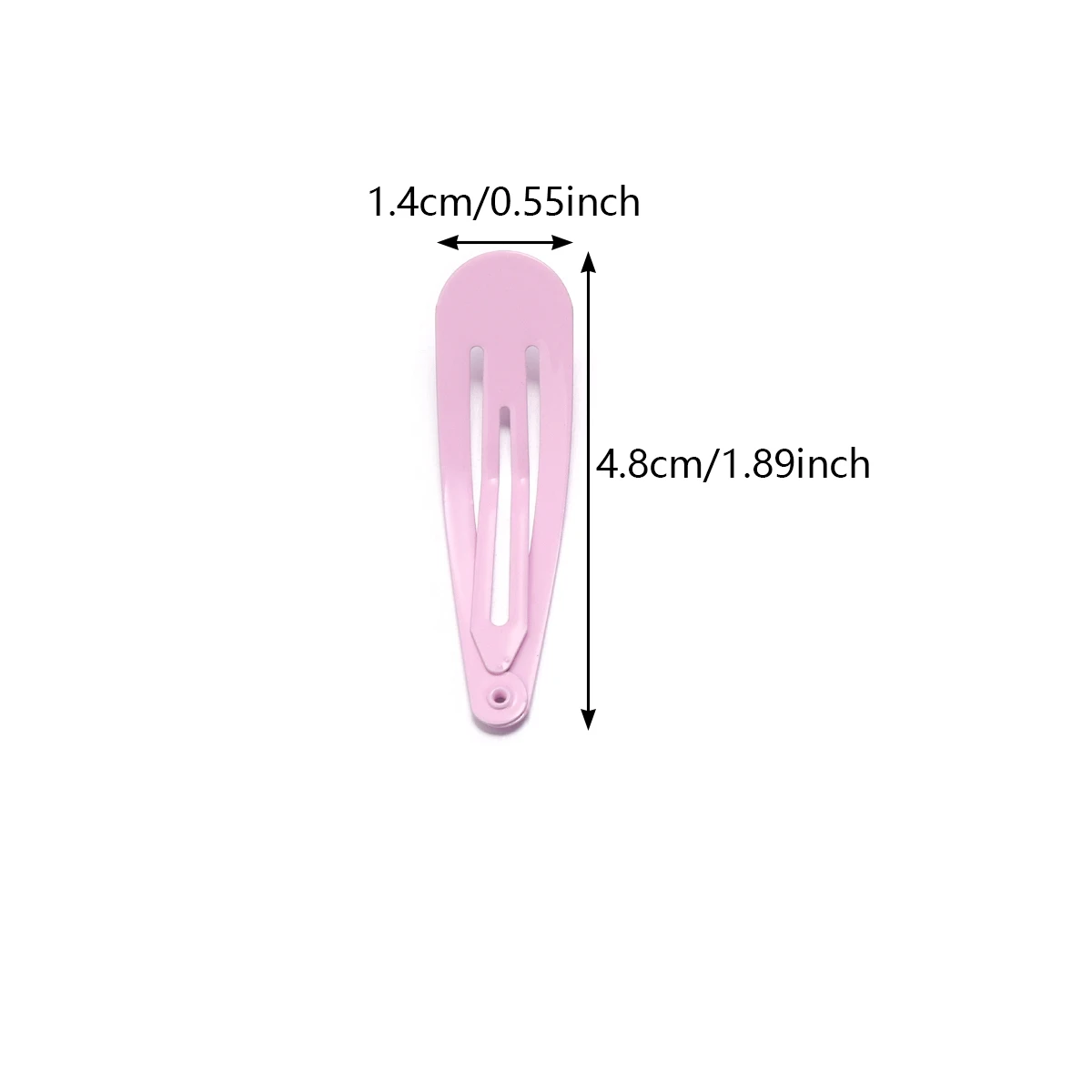 50pcs Snap Hair Clips Candy Color Metal Water Drop Shape Hairpins Barrettes For DIY Hairclip Headwear Ornament Hair Accessories