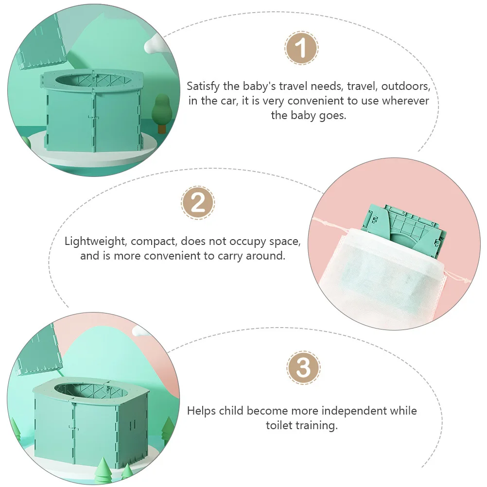 قطعة واحدة من مرحاض الأطفال القابل للطي، قعادة السفر المحمولة الممتازة لتدريب الأطفال الصغار، تصميم خفيف الوزن وقابل للطي وسهل الحمل #3