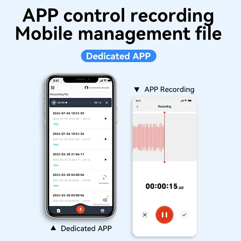 مسجل AI بنقرة واحدة تسجيل ChatGPT النسخ الذكي Summarize الترجمة HD الحد من الضوضاء APP التحكم مسجل