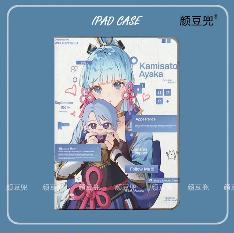 Kamisato Ayaka Anime genshin impact For iPad Air 4 5 10.9 Mini 5 6 Case Luxury Silicone For Pro 12.9 11 For iPad 10th Protective