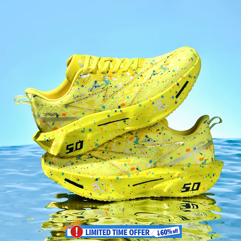 New Running Shoes Carbon Plate Noctilucent Men's Sports Shoes Men Women Marathon Racing Shock-absorbing Athletics Training Shoes