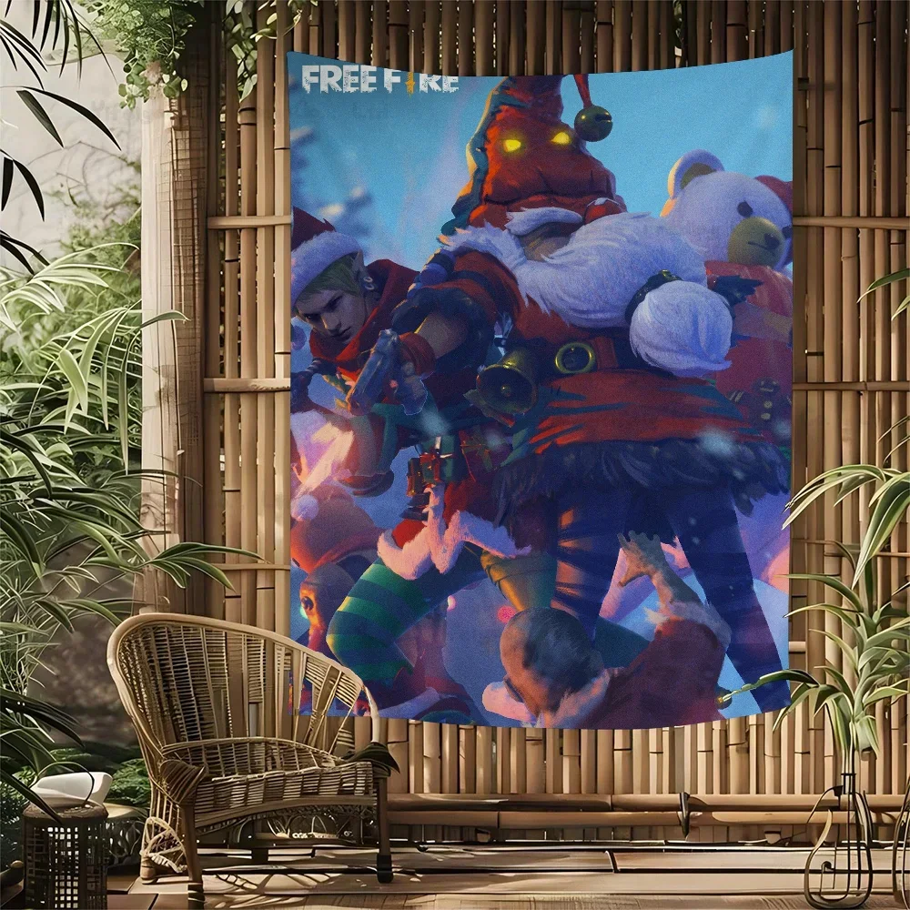 Garena Free Fire Game الرسم البياني نسيج الفن الخيال العلمي غرفة ديكور المنزل رخيصة الهبي الجدار الشنق #6