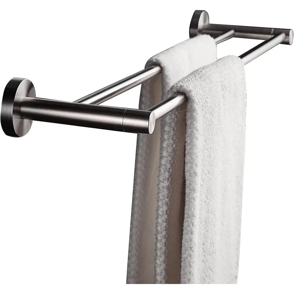 

Двойной вешалка для полотенец из нержавеющей стали, разноцветная вешалка 60 см для ванной комнаты и кухни