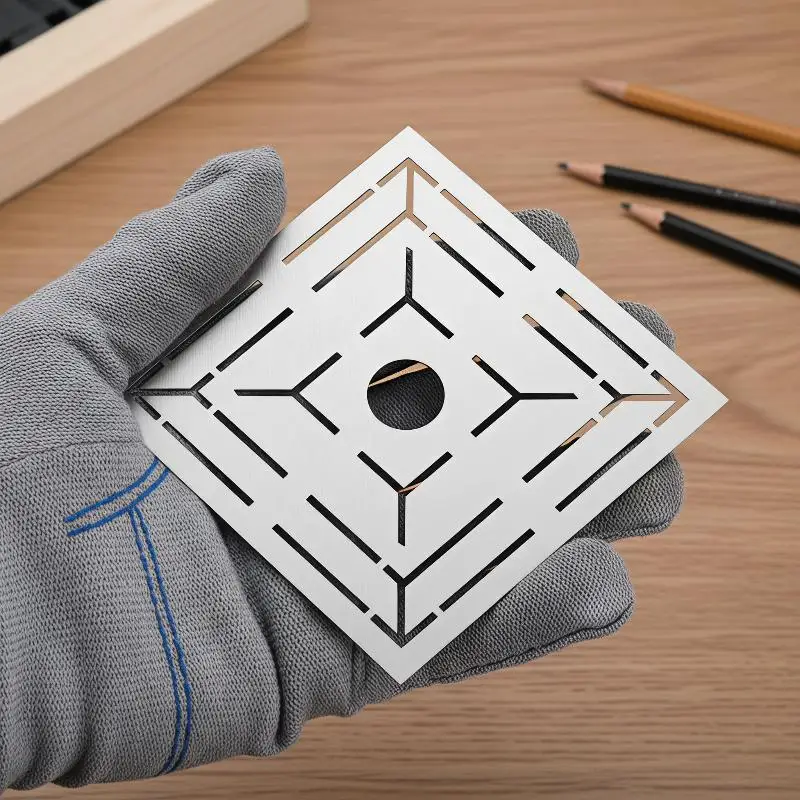 Angle Measuring Tool Floor Drain Ruler Portable Floor Ruler Quality Stainless Steel Material For Tile Patterns