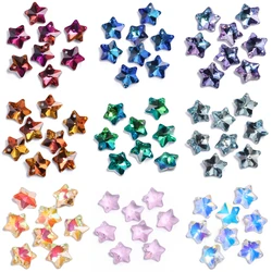 8pcs 13mm Pentagram Shape Crystal Quartz Beads Single Hole Pendant Glass Beads Handmade for DIY Jewelry Making Necklace Bracelet