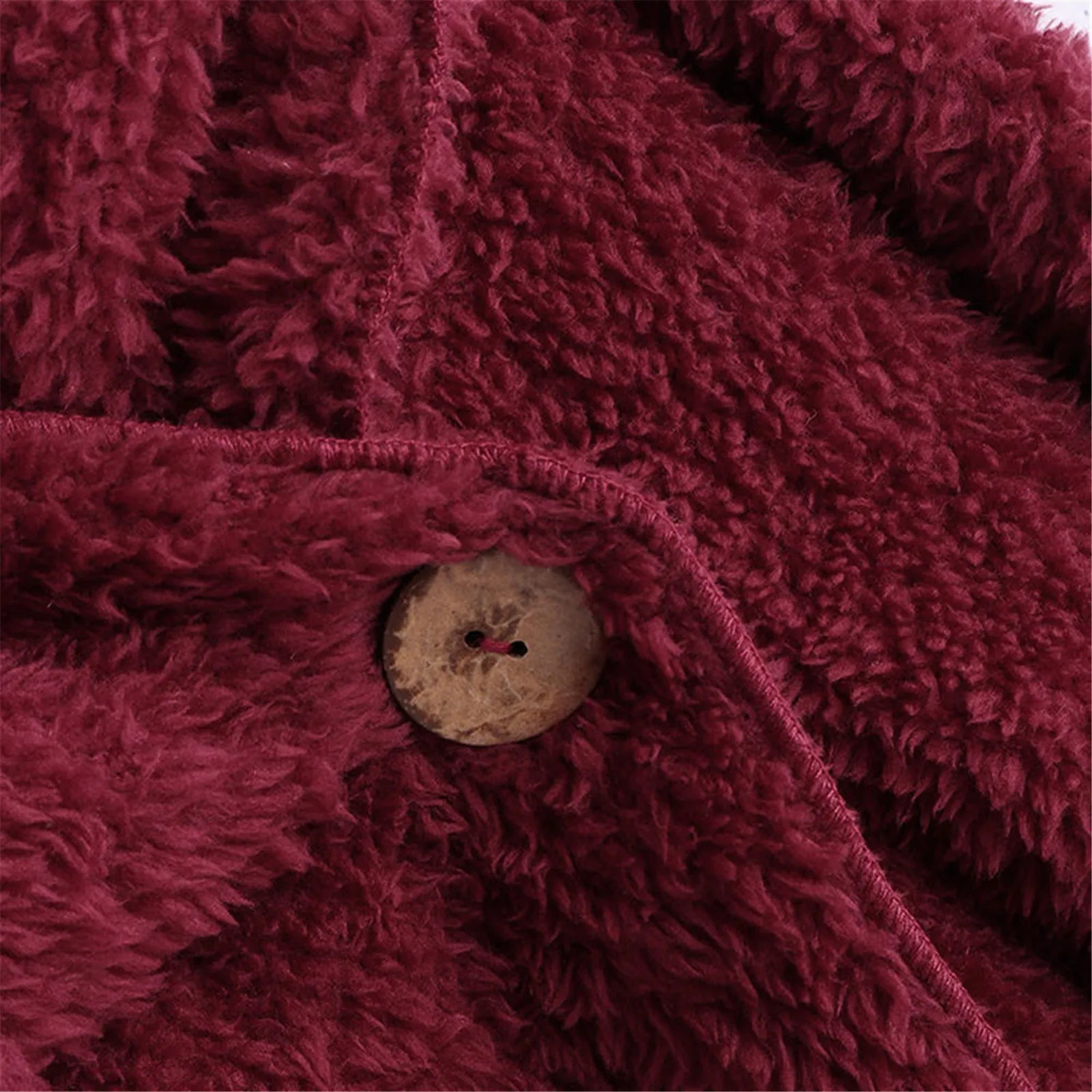 Homewear Plush Pullovers Women Solid Color Oversize Loose Casual Long Sleeve Pocket One Button Shawl Warm Fleece Cardigan Jacket