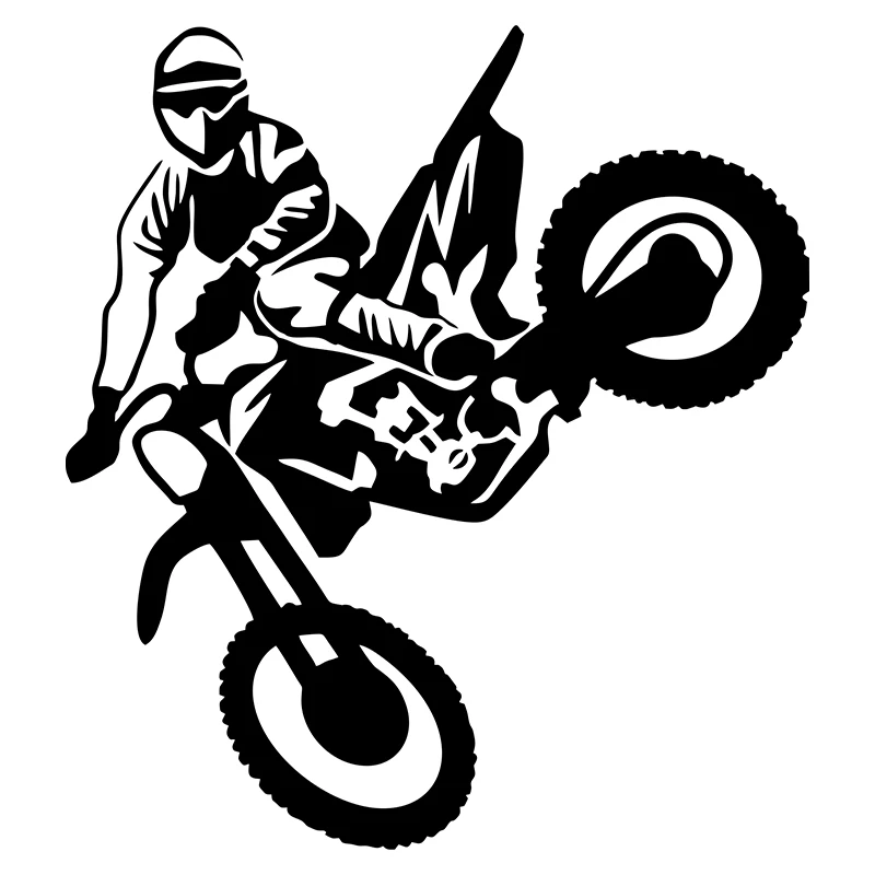 15.6x14.1CM Motocross Car Stickers Vinyl Reflective Car Styling Decals Black / Lase