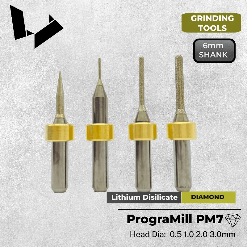 

PrograMill PM7 CAD/CAM Diamond Grinder Tools Wet Milling Cutters for Compsite Lithium Disilicate Blocks