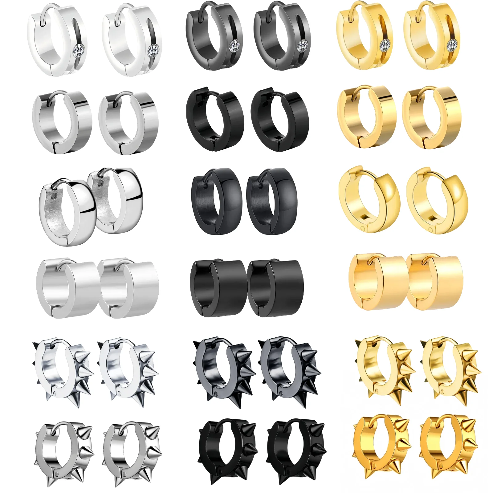 Nuevo en aros minimalistas de acero inoxidable a la moda, pendientes redondos para Piercing en la oreja para hombres y mujeres, decoración de joyería Vintage impermeable