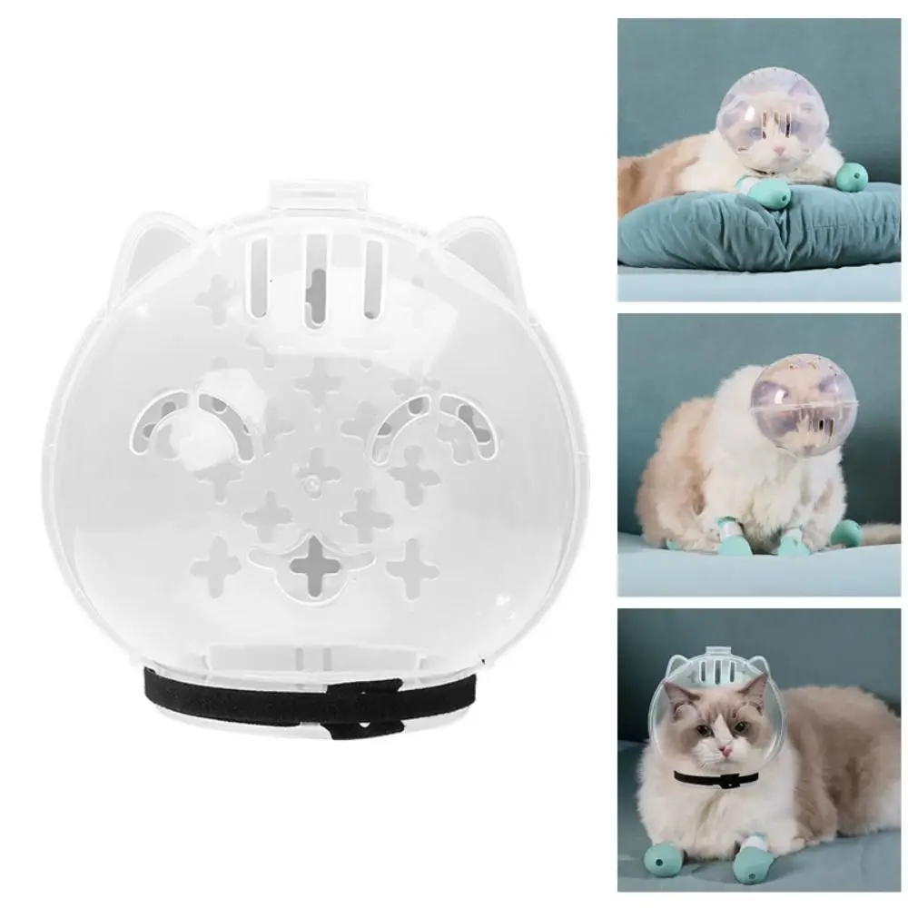 Picture 4: Transparent Breathable Cat Muzzle Anti-Licking Anti-Bite Cat Space Hood Cat Grooming Accessories Anti Scratch