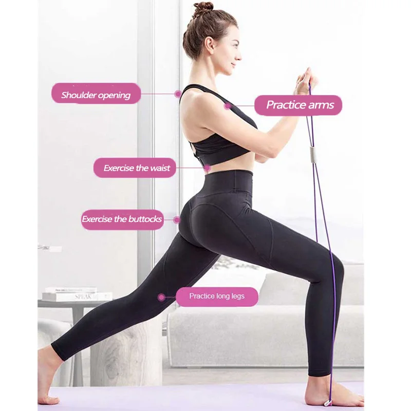 1 Pcs Resistance Bands 8-Shape Gym Yoga Tension Exercise Resistance Rope Strength Training Fitness Tool Portable Fitness Equip