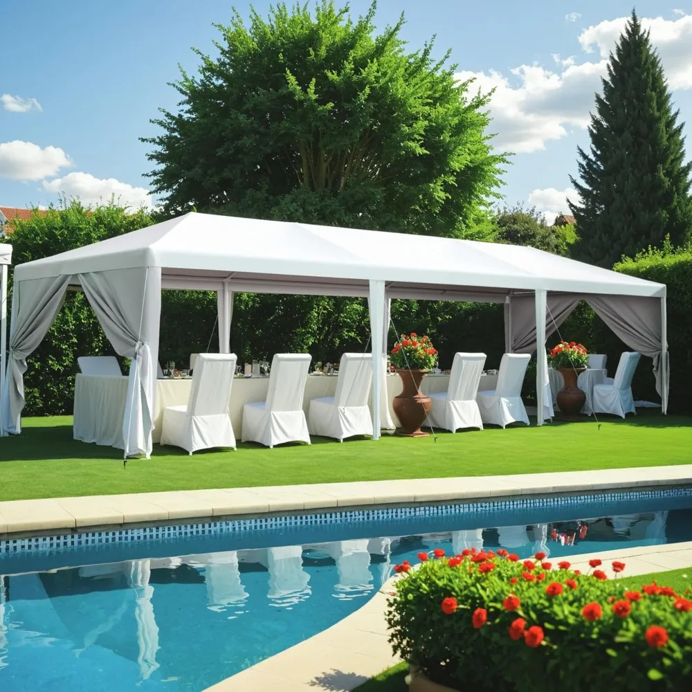 Party Tent, 10x30 Tents for Parties, Outdoor Wedding Tent for Parties, Party Wedding BBQ Events Tent, Patio Gazebo Shelter