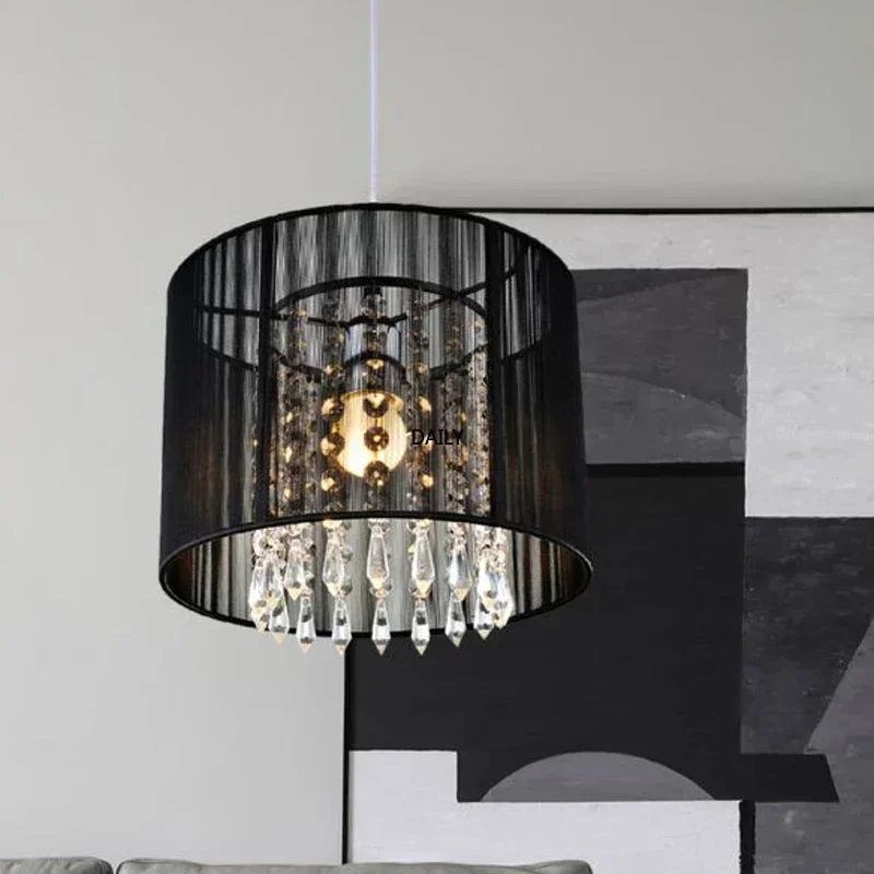 

Black Silver Modern Brushed Chandelier Lamps LED Crystal Pendant for Living Room Kitchen Decor Black/Silver Lustre Lighting