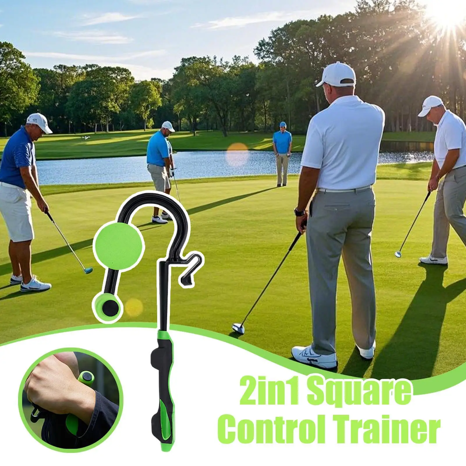 

Квадратная тренировочная рукоятка, тренажер для осанки, инструмент для управления гольфом, мгновенный с ощущением обратной связи, качели, клюшка, коррекция ручного захвата
