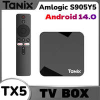 Original Tanix TX5 Android14 TV Box Amlogic S905Y5 Quad Core 16/32/64GB AV1 BT5 2.4G&5G Wifi 4K HD Set Top Box Home Media Player