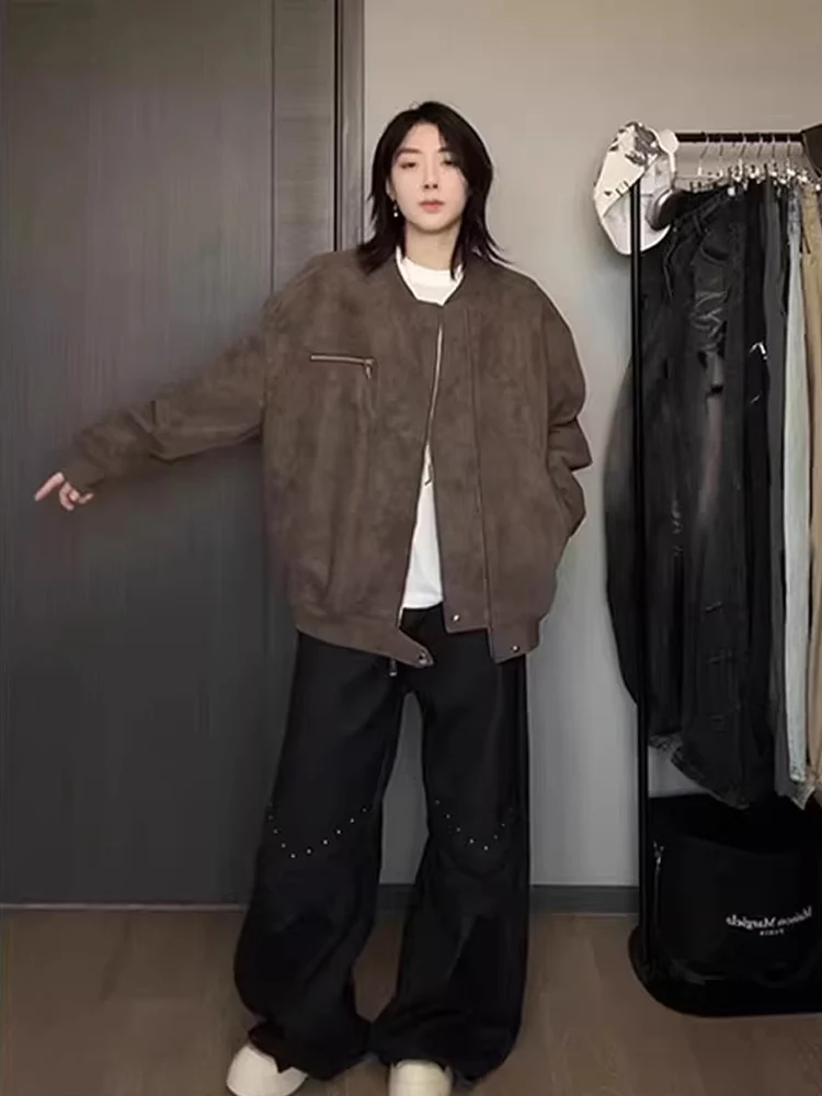 

Мужская кожаная куртка в стиле ретро ort, осенняя высококачественная крутая мотоциклетная бейсбольная куртка Cleanfit, подставка Ironfree Trea...