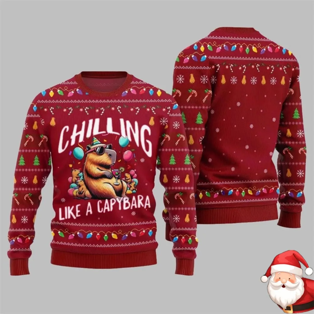 موضة 2025 عيد الميلاد سترة قبيحة للرجال امرأة ثلاثية الأبعاد طباعة الحلوى ندفة الثلج نمط عيد الميلاد سترة مريحة شعبية #2