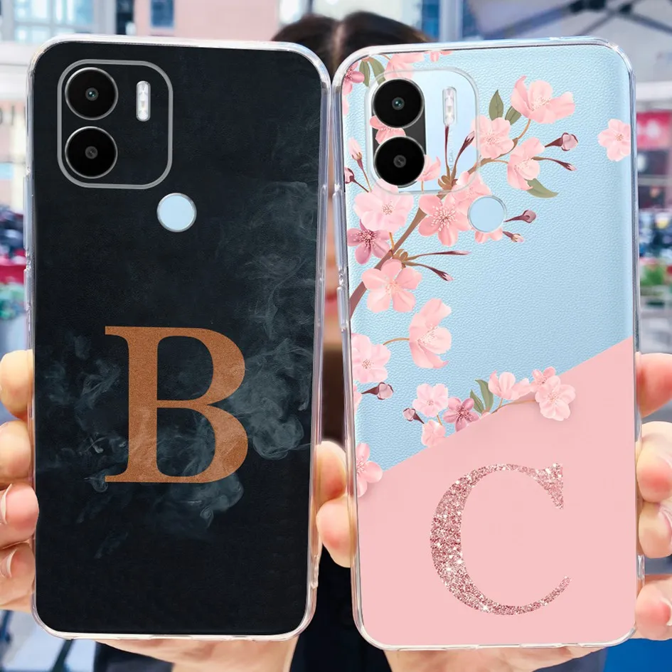 For Redmi A1 Plus Case For Xiaomi Redmi A2 Plus Phone Cases Cute ABC Letters Silicone Clear Fundas For Xiaomi Poco C50 C51 Cover