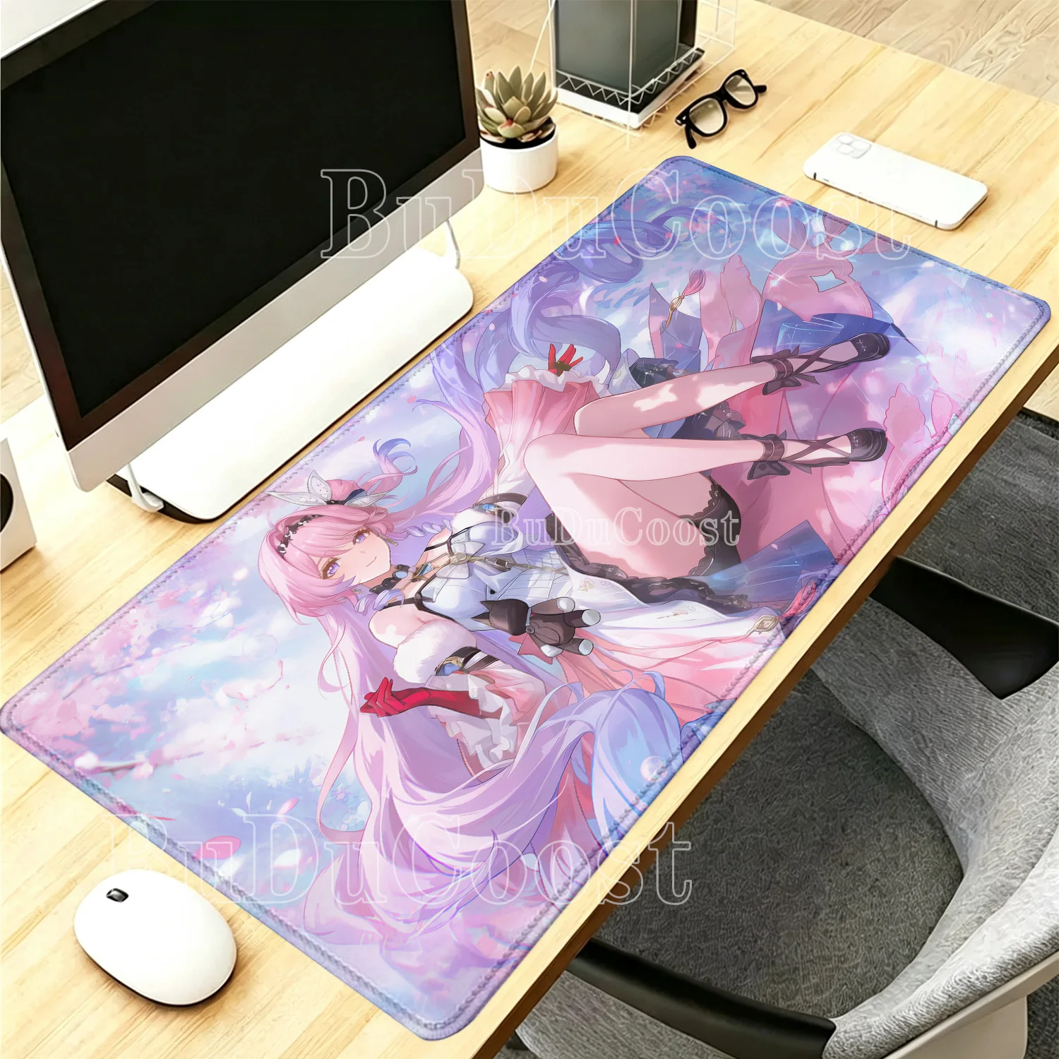 Wuthering Waves Denia Kawaii Anime Girl Gaming Mousepad PC Computer Keyboard Mouse Pad Office HD printing overlock XXL Desk Mat