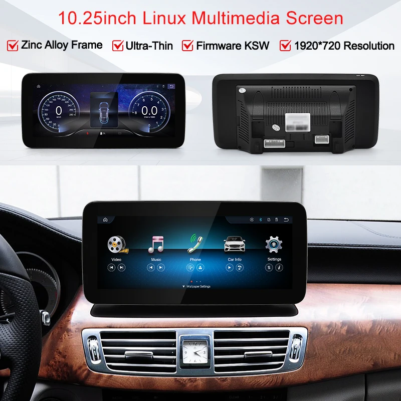 STWEI 2026 New Slim Screens Linux System 12.8inch 2400X900 Resolution For Mercedes-Benz CLS W218 Wireless CarPlay Auto