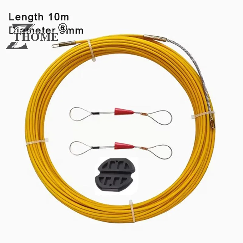 1Set 3mm Fiberglass Cable Puller 10m Duct Rodder Fish Tape Guide Device Electrician Wiring Tool Wiring Installation Auxiliary To