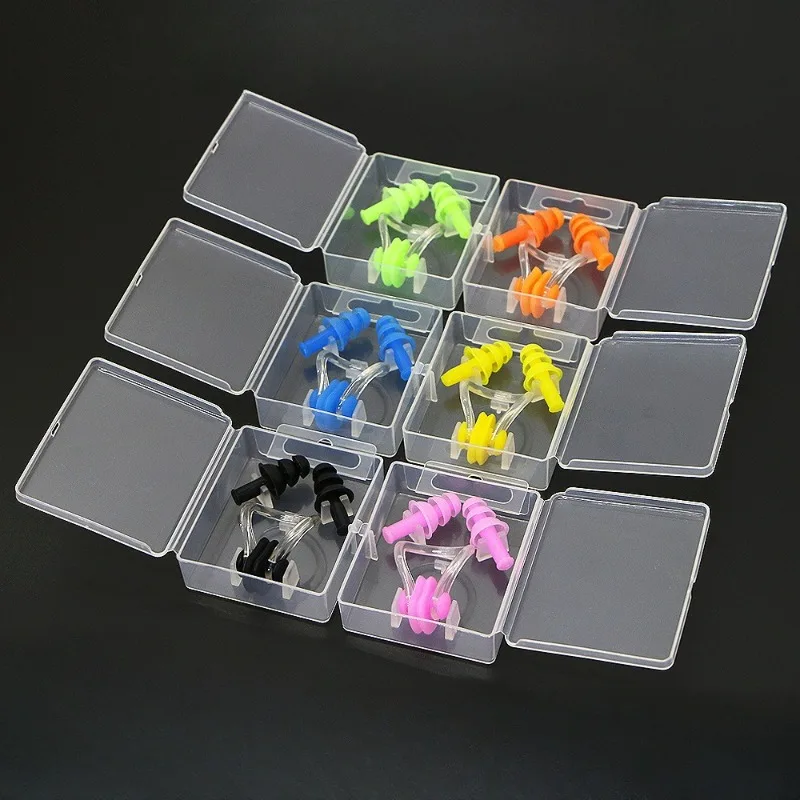 Tapones natación silicona impermeable con clip nariz - imagen 3