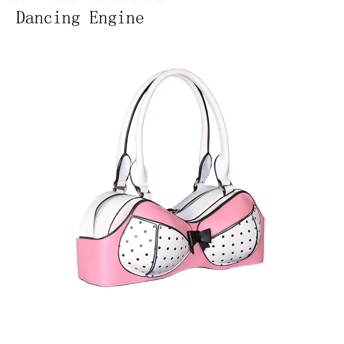 Sac à main original et amusant en forme de soutien-gorge, motif pois, avec nœud, sac de ville cool pour femme, sacs de créateur tendance, sacs de luxe pour femme