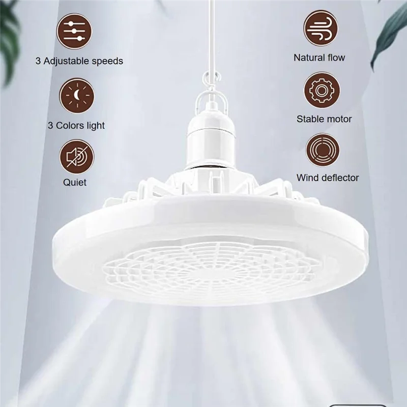 E27 Ceiling Fan with Light & Remote Control, Smart Fan Light, Lighting Fan, LED Ceiling Fan Lamp for Bedroom Kitchen A