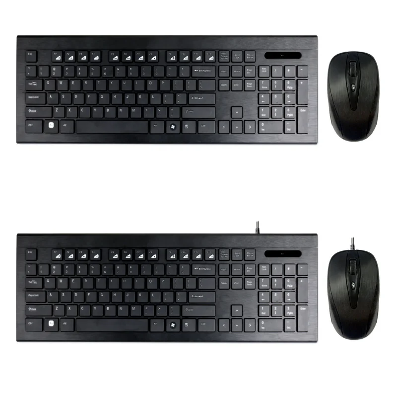 US QWERTY Spanish French Arabic Brazil Russia Multimedia Ergonomic Slim Office Keyboard And Mouse Combo For Laptop Computer PC