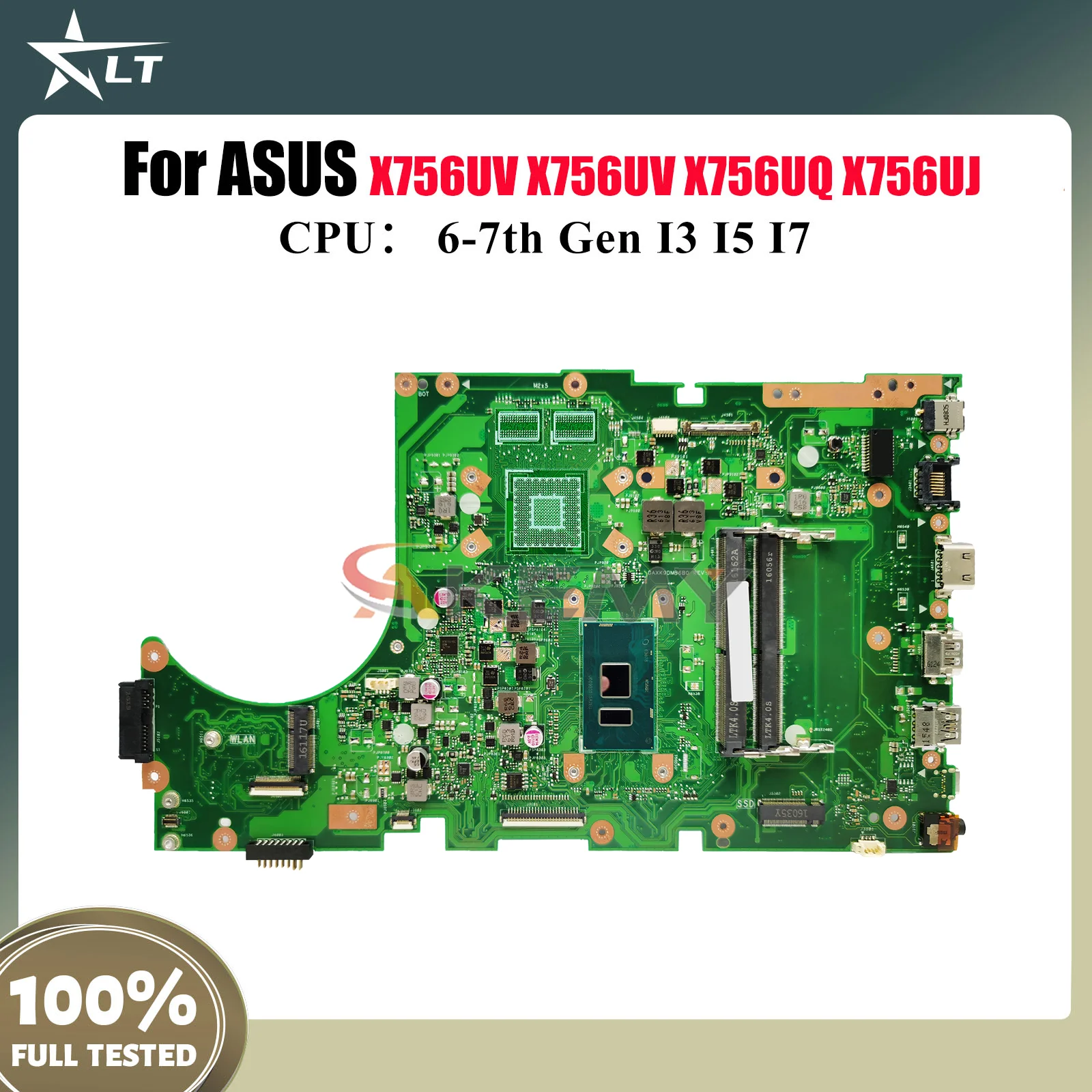 

X756UV Laptop Motherboard For ASUS X756U A756U X756UXM X756UJ X756UR X756UQ X756UAK X756UX X756UQK X756UA Mainboard I3 I5 I7 CPU