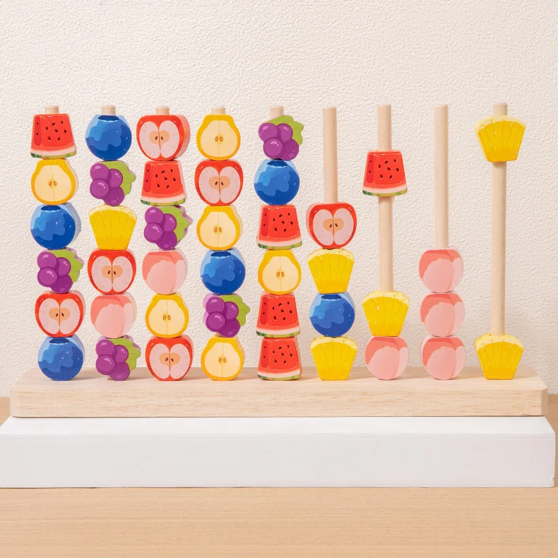 어린이 교육용 초기 학습 과일 모양 링 게임 색상 인식 퍼즐 블록 장난감 어린이 인지 발달용