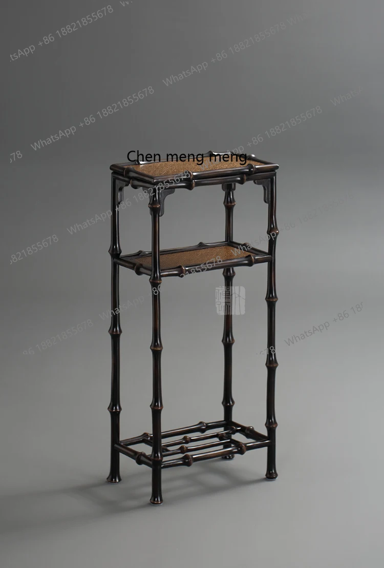 

Three-layer new Chinese flower stand shelf living room floor-to-ceiling bonsai flower pot bamboo frame