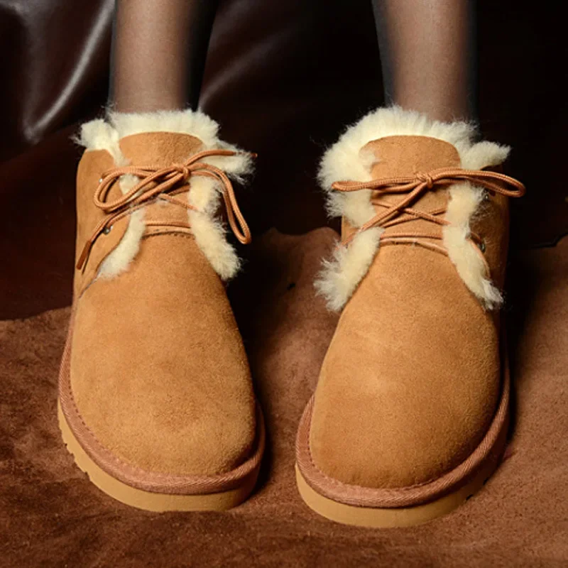 New Arrival Silver Real Sheepskin 2025 Women\'s Winter Woman Snow Boots Genuine Sheepskin Warm Boots High Quality Boots Shoes