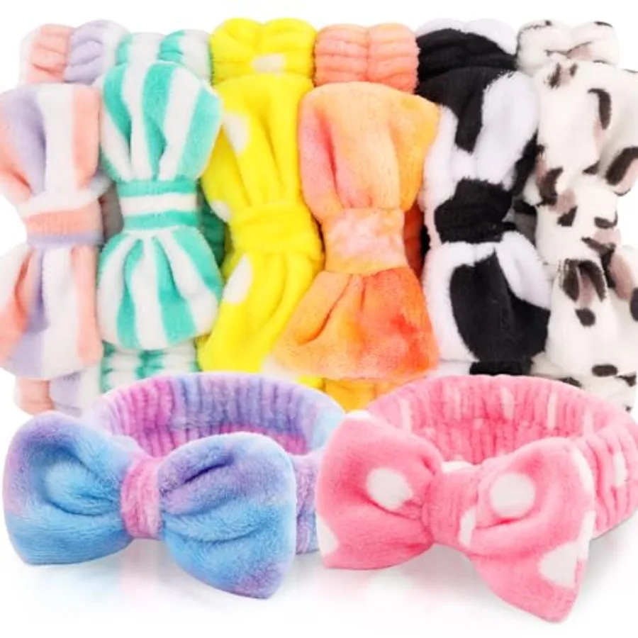 

8pcs Spa Headband, Cute Small Bulk Gifts for Women, Stocking Stuffers for Teen Girls, Skincare Makeup Face Wash Headband, Hair