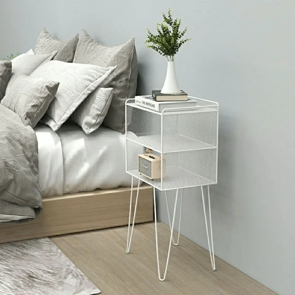 

Bedside Cabinet Multi-layer Cabinets Lockers Ins Small Tables Nightstands Bedroom Furniture Nordic Iron Art Mesas Simple Modern