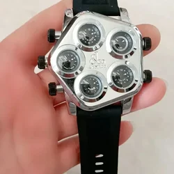 Banda de silicona de leopardo checo, reloj de cuarzo multimovimiento para parejas, celebridad de Internet, guapo, moda de moda