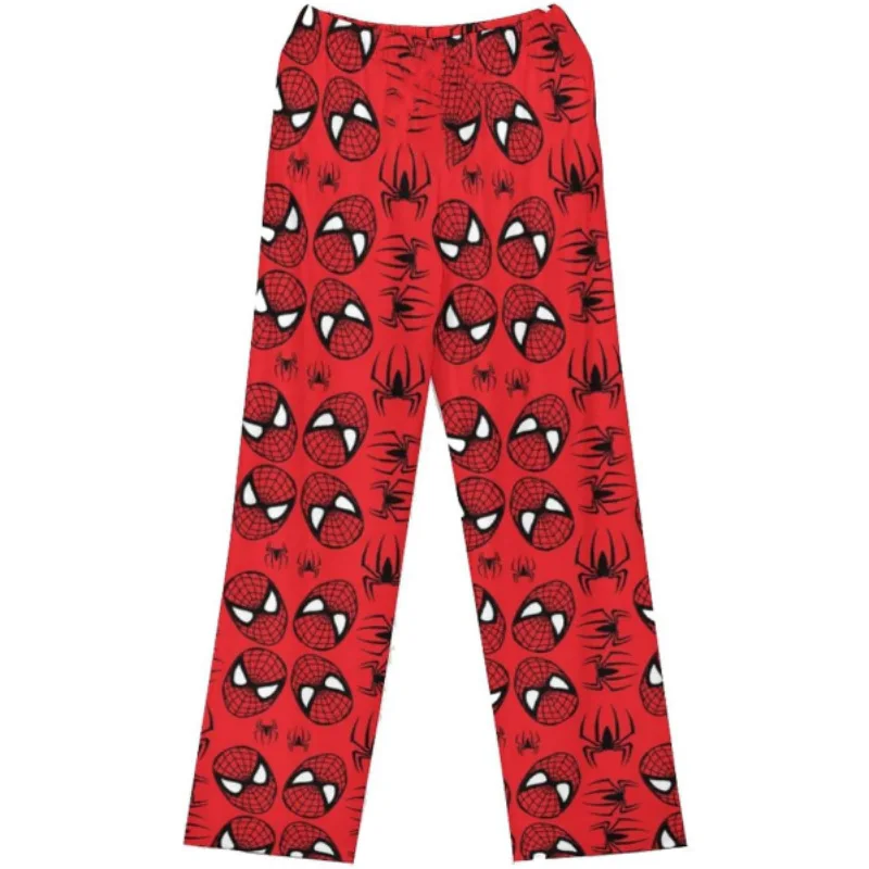 Spider Man Sleeping Pants Anime Hello Kitty Pajama Flannel Soft Couple Pants Spiderman Trousers Print Children Home Casual Gifts