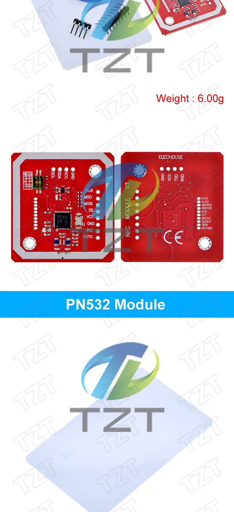 1/2PCS PN532 NFC RFID Drahtlose Modul V3 Benutzer Kits Reader Writer Modus IC S50 Karte PCB Attenne I2C IIC SPI HSU Für Arduino – Detail 5